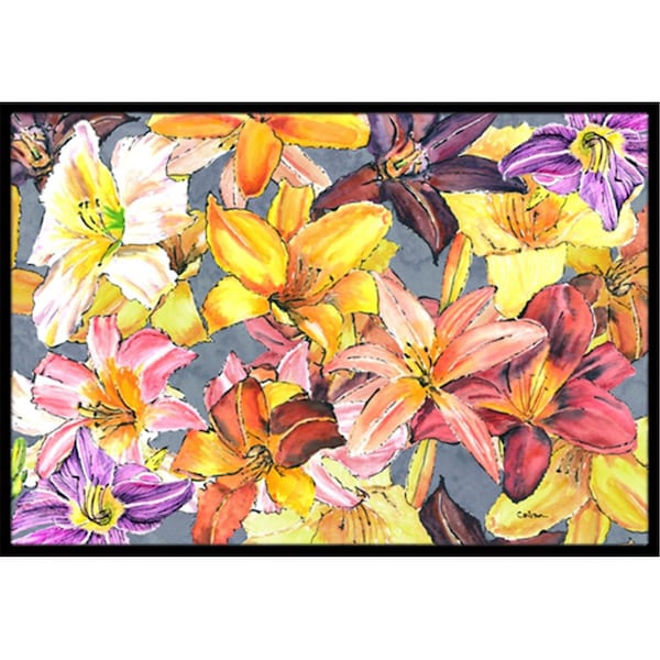 Carolines Treasures 18 x 27 In. Day Lillies Indoor or Outdoor Mat 8892MAT - main